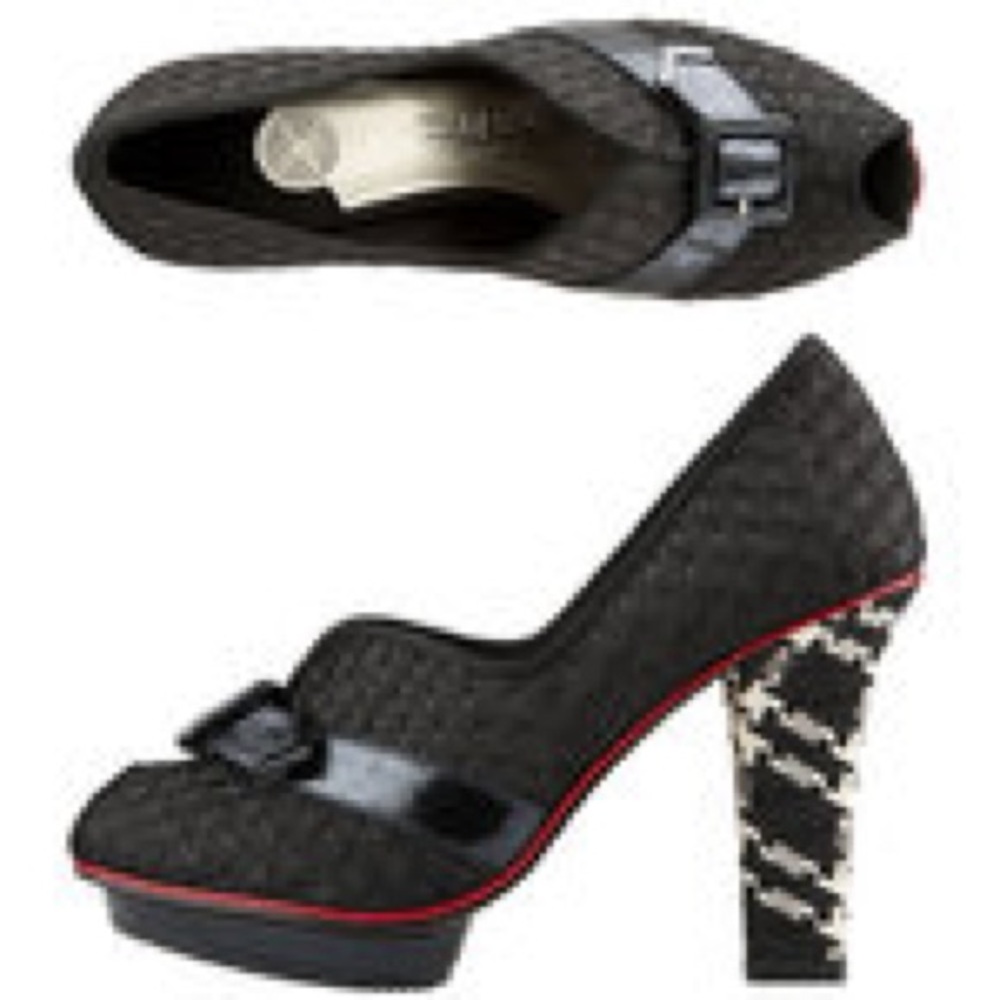 NWOT Isabel Toledo Houndstooth heel 4.25" Size 7